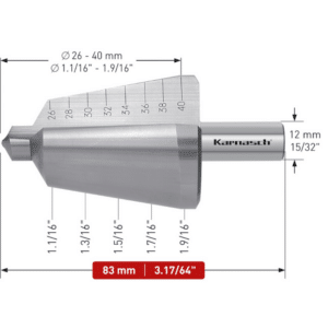 Sveder za luščenje KARNASCH HSS-XE – 2 rezili (26 – 40mm), CBN – navzkrižno brušen, z ravnim utorom Svedri za luščenje KARNASCH so namenjeni vrtanju tankih pločevin – do 4mm. Uporablja se jih predvsem za povrtavanje obstoječih izvrtin, poševnih ali sovpadajočih izvrtin. Rezilo svedra ustvarja gladke robove izvrtine na obeh straneh obdelovanca, zato naknadno razigljevanje ni potrebno. Sveder omogoča vrtanje izvrtin v premerih 26-40mm. Aksialno-radialna izdelava omogoča ponovno brušenje rezila.