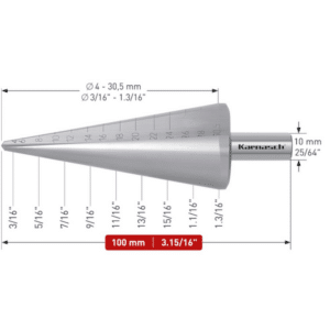 Sveder za luščenje HSS-XE – 2 rezili (4 – 30,5mm), CBN – navzkrižno brušen, z ravnim utorom Svedri za luščenje KARNASCH so namenjeni vrtanju tankih pločevin – do 4mm. Uporablja se jih predvsem za povrtavanje obstoječih izvrtin, poševnih ali sovpadajočih izvrtin. Rezilo svedra ustvarja gladke robove izvrtine na obeh straneh obdelovanca, zato naknadno razigljevanje ni potrebno. Sveder omogoča vrtanje izvrtin v premerih 4-30,5mm. Aksialno-radialna izdelava omogoča ponovno brušenje rezila.