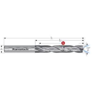 Trdokovinski sveder KARANSCH, za INCONEL - z notranjim hlajenjem, DIN 6537 - 5xD - za uporabo na legiranih jeklih (INCONEL, HASTELLOY, MONEL, NIMONIC). LASTNOSTI: Material: VHM Prevleka: DVC-X1² Kot konice: 140° Nagib spirale: 30° Število rezil: 2 Vpetje: HAK Notranje hlajenje: DA Normativ: 6537 Tip: SPECIAL Toleranca: d1=H7, d2=H6 Način odrezovanja: HSC, HPC ARTIKEL: 220410_P