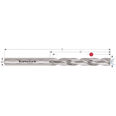 Visokozmogljiv VHM sveder za aluminij, KARNASCH - 180°, z notranjim hlajenjem - primeren za mehke kovine: aluminij, medenino, baker in plastike.